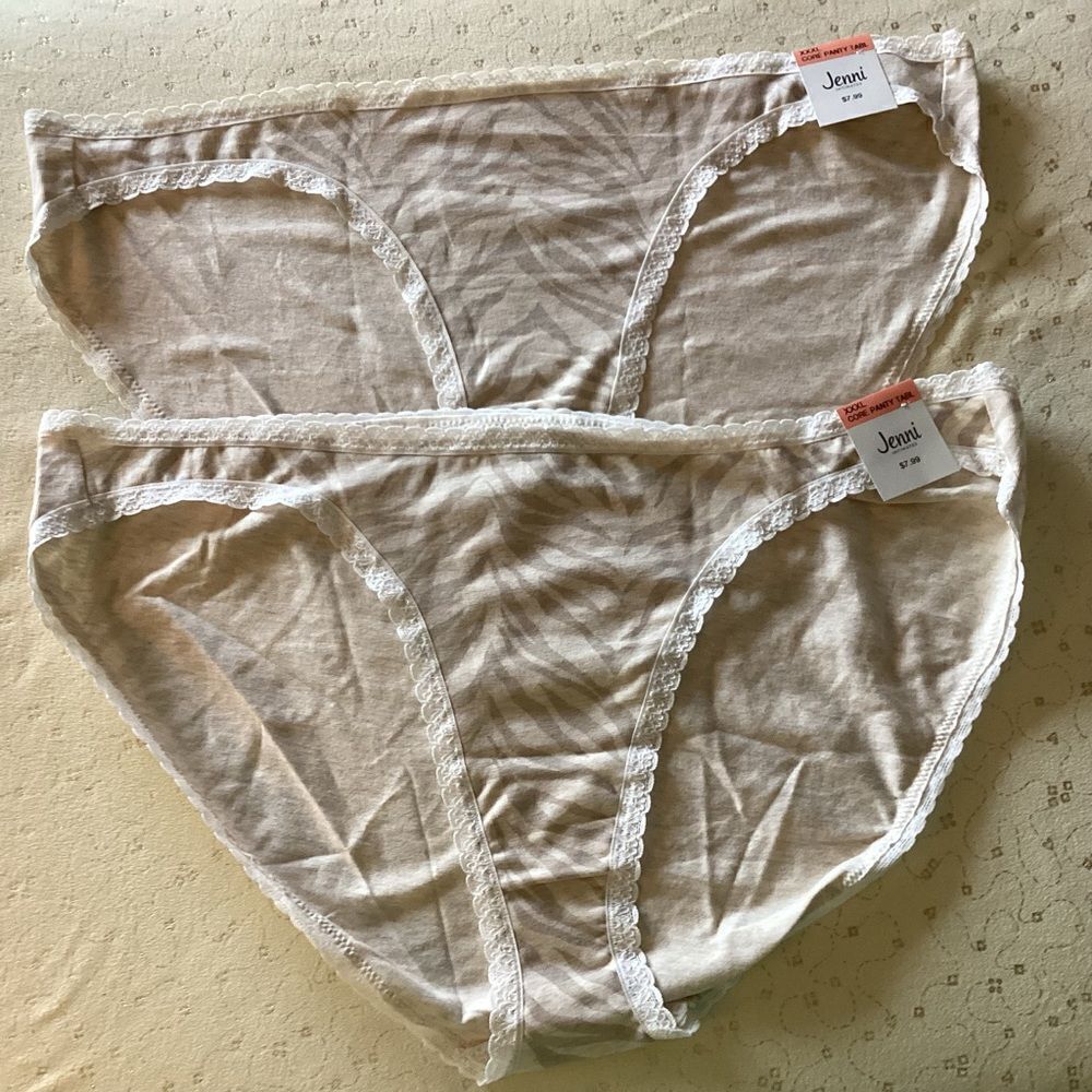 NWT. Jenni, a Macy’s Brand, Women’s XXXL Bikini Briefs Tiger Stripe Set of 2